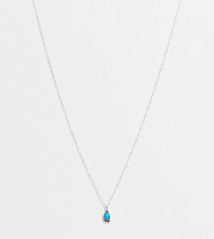 Ожерелье из стерлингового серебра с подвеской в виде капли бирюзового цвета Kingsley Ryan-Серебристый