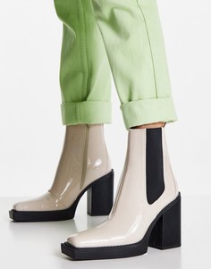 Высокие светлые ботинки в стиле вестерн Topshop Hayden-Белый