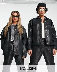 Черная куртка в стиле унисекс с покрытием Reclaimed Vintage Inspired-Черный цвет