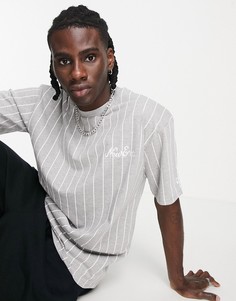 Серая oversized-футболка в тонкую полоску New Era Heritage-Серый