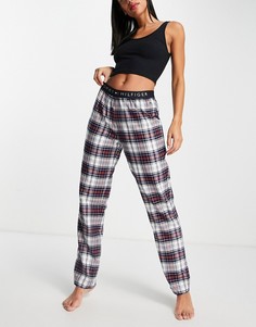 Брюки в разноцветную клетку с логотипом на поясе Tommy Hilfiger Original-Темно-синий