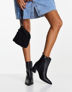 Черные ботильоны с заостренным носком на среднем каблуке Topshop Maci-Черный цвет