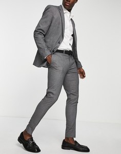 Темно-серые супероблегающие фактурные брюки ASOS DESIGN Wedding-Серый