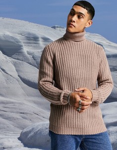 Розовая водолазка из плотного материала ASOS DESIGN-Розовый цвет