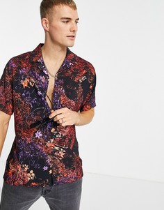 Рубашка с разноцветным абстрактным принтом Topman-Разноцветный