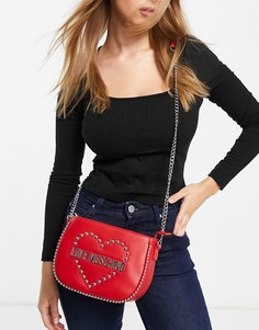 Красная сумка через плечо с логотипом в виде сердца Love Moschino-Красный