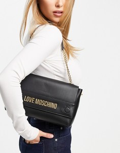 Черная сумка на плечо с логотипом Love Moschino-Черный