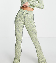 Зеленые расклешенные брюки из разноцветной меланжевой пряжи Topshop Tall-Зеленый цвет