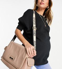 Бежевая сумка через плечо с монограммой River Island Maternity-Светло-бежевый цвет