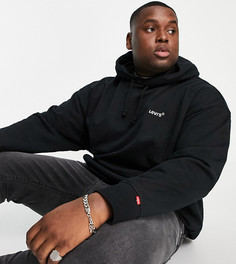 Черный худи с маленьким логотипом Levis Big & Tall-Черный цвет Levis®