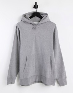 Худи классического кроя серого меланжевого цвета Topman-Серый
