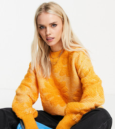 Оранжевый джемпер с фактурным цветочным узором ASOS DESIGN Petite-Оранжевый цвет