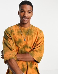 Oversized-футболка оранжевого цвета с принтом тай-дай ASOS DESIGN-Разноцветный
