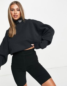 Черный свитшот с высоким воротом Reebok-Черный цвет