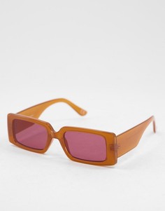Женские солнцезащитные очки «кошачий глаз» в бежевой оправе Quay Noosa-Коричневый цвет