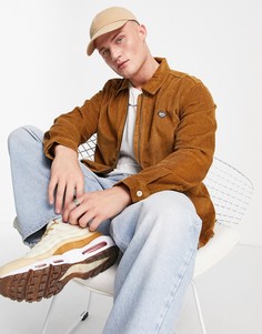 Светло-коричневая вельветовая рубашка навыпуск на молнии в стиле "oversized" Jack & Jones Originals-Коричневый цвет