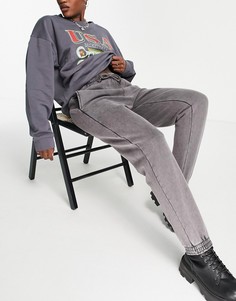Серые oversized-джоггеры в стиле 90-х с эффектом кислотной стирки Topshop-Серый
