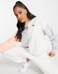 Свитшот в стиле колор блок бежевого и нежно-голубого цветов Puma Downtown-Светло-бежевый цвет