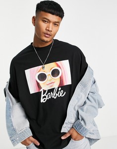 Черная oversized-футболка с принтом Барби ASOS DESIGN-Черный цвет