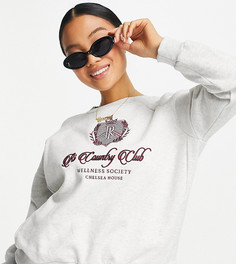 Серый свитшот с надписью "New York" River Island Petite