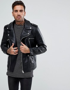 Черная байкерская куртка Bershka-Черный