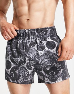 Тканые боксеры с принтом карты ASOS DESIGN-Разноцветный