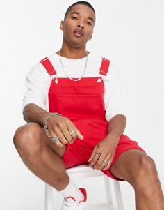 Красный джинсовый комбинезон с шортами ASOS DESIGN-Зеленый цвет