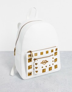 Белый рюкзак с заклепками Love Moschino