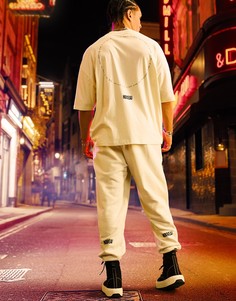 Бежевые oversized-джоггеры с принтами логотипа (от комплекта) ASOS DESIGN-Серый