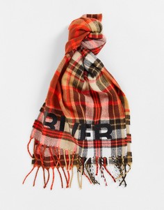 Шарф в клетку River Island-Оранжевый цвет