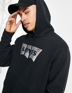 Черный худи с принтом логотипа в форме крыла летучей мыши Levis-Черный цвет Levis®