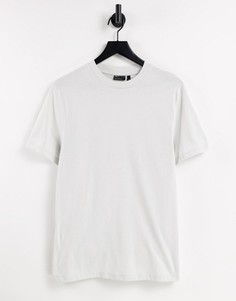 Светло-серая футболка из органического хлопка с круглым вырезом ASOS DESIGN-Серый