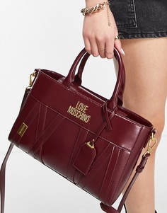 Бордовая сумка-тоут с ручкой сверху Love Moschino-Красный