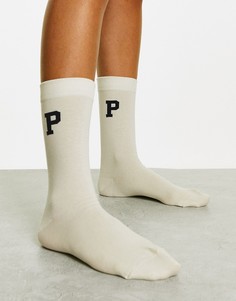 Белые фактурные носки с логотипом Polo Ralph Lauren-Белый