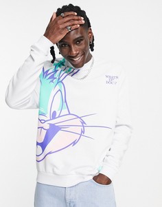 Свитшот белого цвета с принтом Багза Банни ASOS DESIGN-Белый