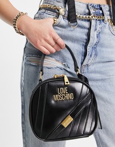 Черная сумка через плечо с ручкой сверху Love Moschino-Черный цвет