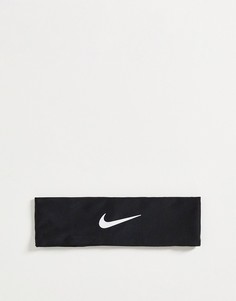 Черная повязка на голову с белой отделкой Nike Fury-Черный цвет