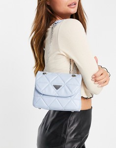 Голубая сумка мини на плечо с объемной подкладкой Ego-Голубой ЭГО