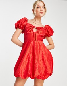 Красное платье мини из тафты с пышной юбкой Miss Selfridge-Красный