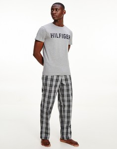 Серая футболка для дома с принтом "Hilfiger" Tommy Hilfiger-Серый