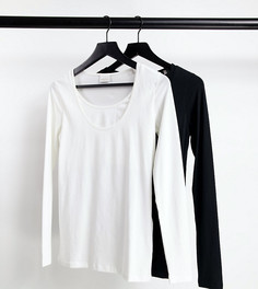 Набор из 2 футболок черного и белого цветов из смесового органического хлопка Mamalicious Maternity-Разноцветный Mama.Licious