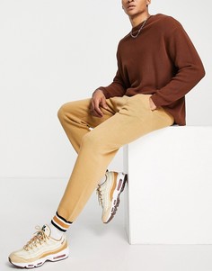 Бежевые трикотажные джоггеры от комплекта ASOS DESIGN-Коричневый цвет