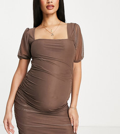 Облегающее платье мини цвета мокко Missguided Maternity-Коричневый цвет