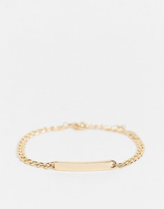 Золотистый браслет с прямоугольной плашкой ASOS DESIGN