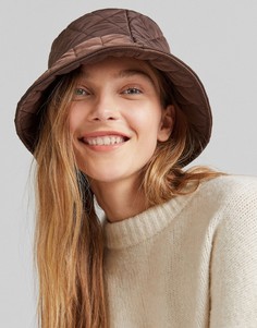 Коричневая стеганая панама Bershka-Коричневый цвет