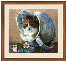 Набор для вышивания крестом "Кот в кувшине", 27x22 см, арт. 677 Hobby&Pro