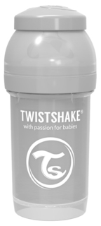 Бутылочка антиколиковая Twistshake для кормления 180мл пастельный серый