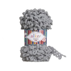 Пряжа Alize "Puffy Fine", цвет: 343 угольно-серый, 14 м, 100 грамм