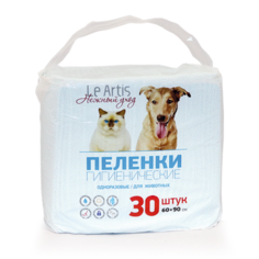 Пеленки для кошек и собак одноразовые Le Artis 90 x 60 см, 30 шт