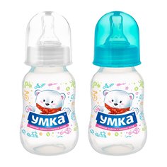 Бутылочка для кормления "Умка", с силиконовой соской (125 мл) ассортимент